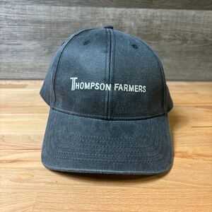 Thompson Farmers Hat Cap Strap Back Gray North Dakota Fisher MN